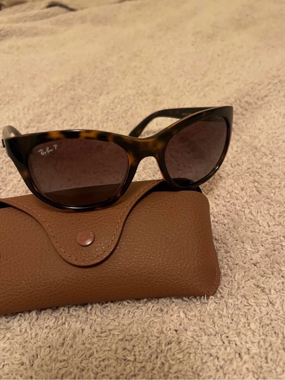 Ray-Ban Tortoiseshell Cat Eye Sunglasses with Brown Lenses